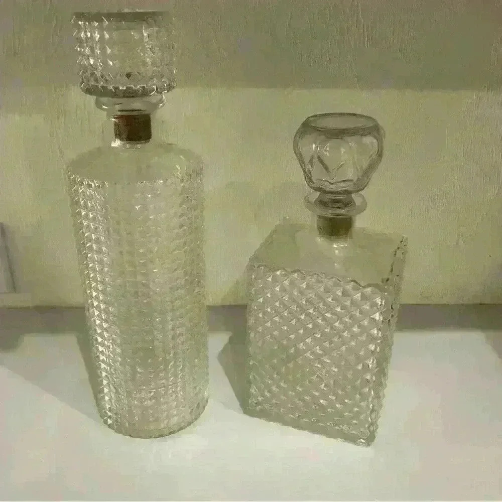 Vintage Thatcher Glass Co Hobnail Decanters (2)